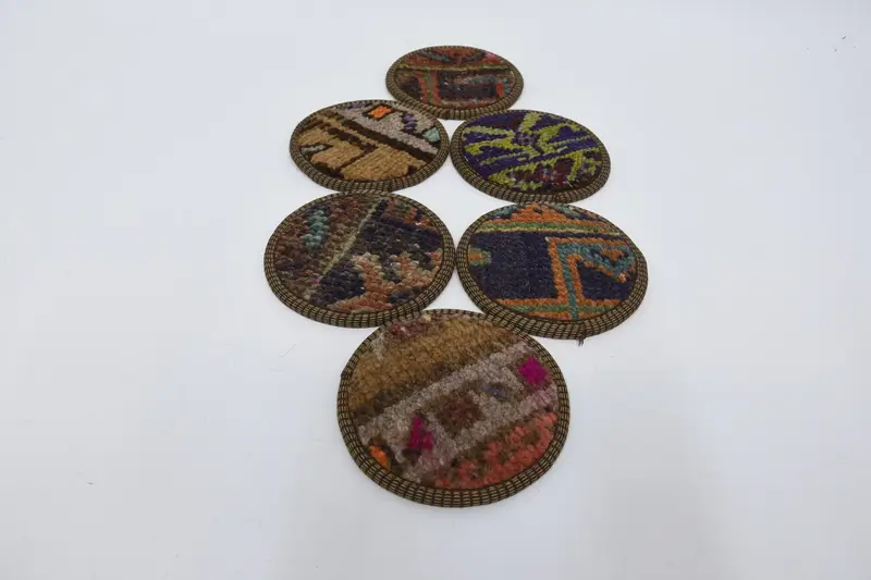 ブラウンとブロンズのコースター、ユニークなトルコ絨毯コースター