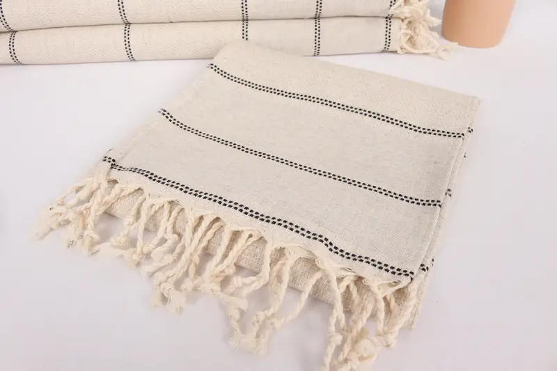 Turkish Towel Hand Towel, Wedding Favors, 40x20 Linen Striped Towel, Personalized Gift For Him, First Wedding Anniversary Gift, Monogram Hand Towel - 5