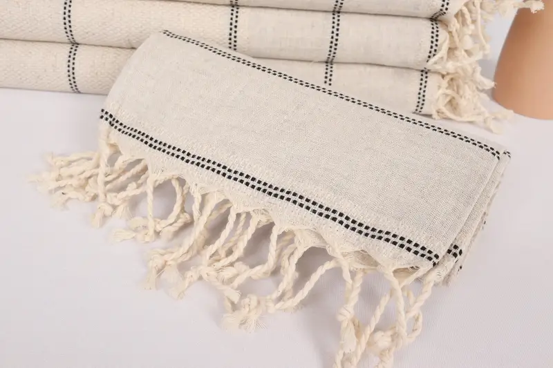Turkish Towel Hand Towel, Wedding Favors, 40x20 Linen Striped Towel, Personalized Gift For Him, First Wedding Anniversary Gift, Monogram Hand Towel - 4
