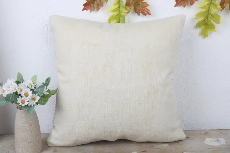 Cushion, 16x16 White Cushion Case, Ethnical Kilim Rug Pillow, Kilim Pillow Cover, Kilim Cushion Sham, Bohemian Cushion Pillow Sham - 2