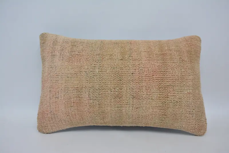 Home Decor Pillow, Boho Pillow Sham Cover, 12x20 Beige Pillow Sham, Oriental Cushion Case, Pillow Cover, Handmade Kilim Cushion - 1