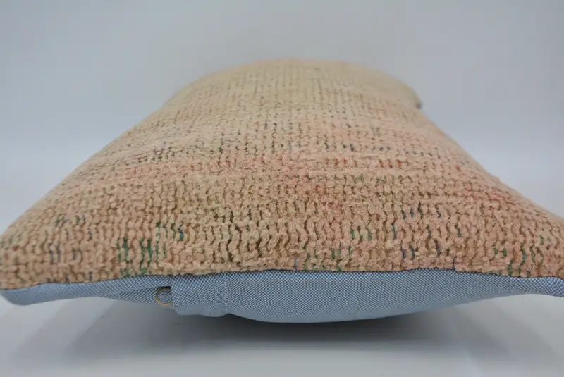 Home Decor Pillow, Boho Pillow Sham Cover, 12x20 Beige Pillow Sham, Oriental Cushion Case, Pillow Cover, Handmade Kilim Cushion - 5