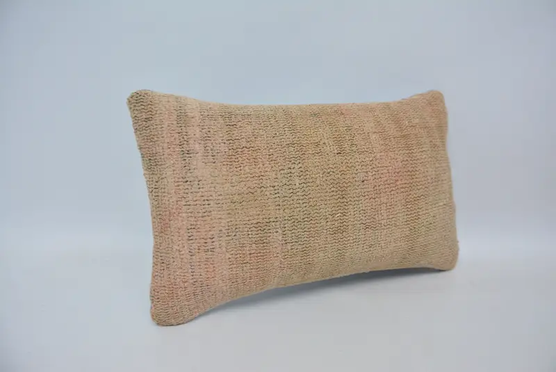 Home Decor Pillow, Boho Pillow Sham Cover, 12x20 Beige Pillow Sham, Oriental Cushion Case, Pillow Cover, Handmade Kilim Cushion - 3