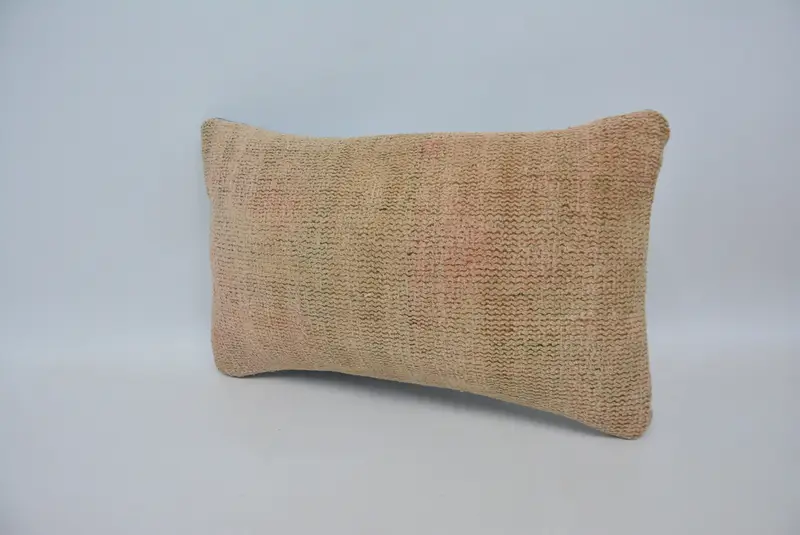 Home Decor Pillow, Boho Pillow Sham Cover, 12x20 Beige Pillow Sham, Oriental Cushion Case, Pillow Cover, Handmade Kilim Cushion - 4