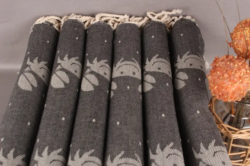 Wedding Gift Ideas, 68x40 Cotton Crab Design Towel, Sand-free towel, Absorbent Turkish towel, Lightweight towel, Organic Towel, Bridesmaid Towel - 3