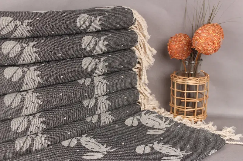Wedding Gift Ideas, 68x40 Cotton Crab Design Towel, Sand-free towel, Absorbent Turkish towel, Lightweight towel, Organic Towel, Bridesmaid Towel - 1