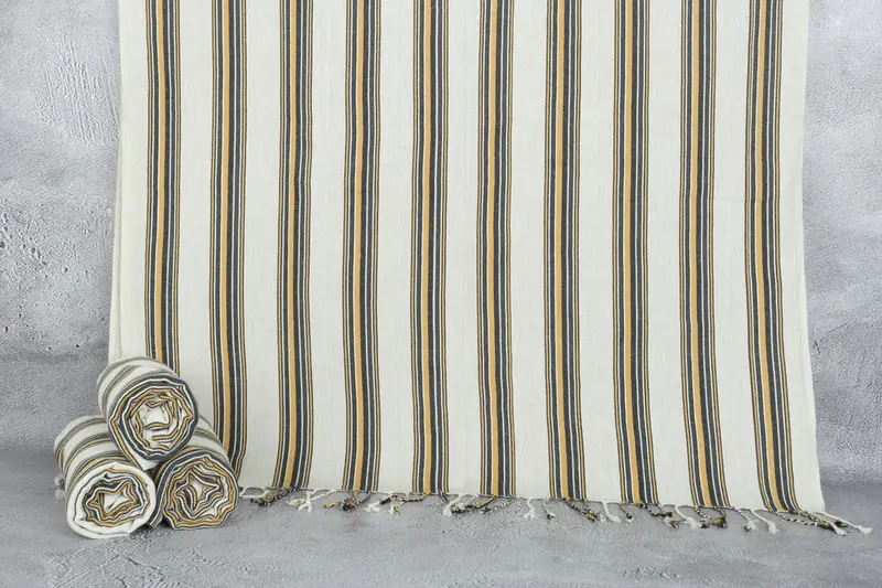 Custom Wedding Gifts, Gym Towel, Fouta towel, Valentines Day Gift For Him, 70x38 Cotton Striped Towel, Bridal Shower Gift, Friends Beach Towel - 1