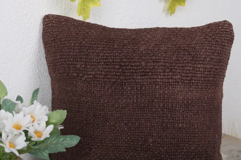 Boho Pillow Sham Cover, Interior Designer Pillow, Pillow Cover, Bohemian Cushion Pillow Case, Pillow for Couch, 12x12 Brown Pillow Cover - 5