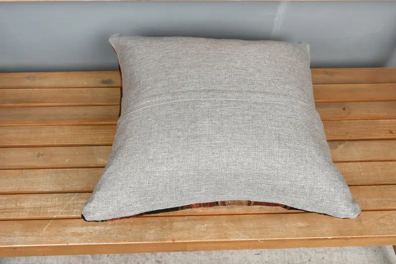 Turkish Kilim Pillow, Toss Pillow Cover, 20x20 Red Pillow Cover, Pillow Cover, Vintage Pillow, Antique Pillows, Southwestern Cushion Case - 5