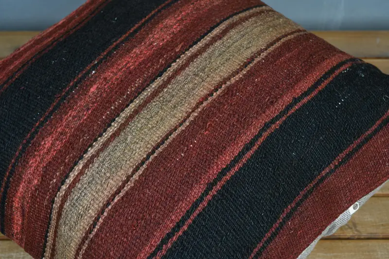 Turkish Kilim Pillow, Toss Pillow Cover, 20x20 Red Pillow Cover, Pillow Cover, Vintage Pillow, Antique Pillows, Southwestern Cushion Case - 3