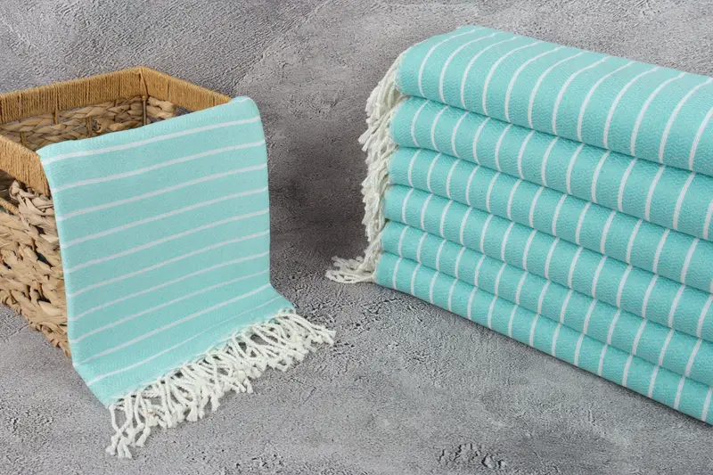 Thin towel, Turkish Towel Beach, Organic cotton peshtemal for spa and beach, Gift For Her, Pool Towels, Home Decor Towel, 70x40 Cotton Striped Towel - 3