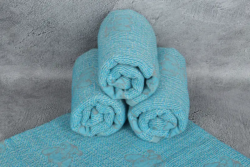 Woven Throw Blanket, Oversized Beach Towel, Woven Blanket, Birthday Gift, 50x48 Cotton Elephant Design Towel, Decorative Blanket, Turkish Bedspread - 8