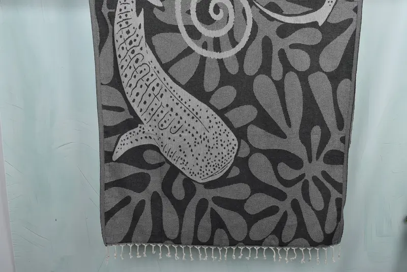 Housewarming Gift, Thin towel, Peshtemal Towel, Personalized Bridesmaid Gift, Yoga Towel, 70x40 Cotton Whale Design Towel, Handmade Gift - 1