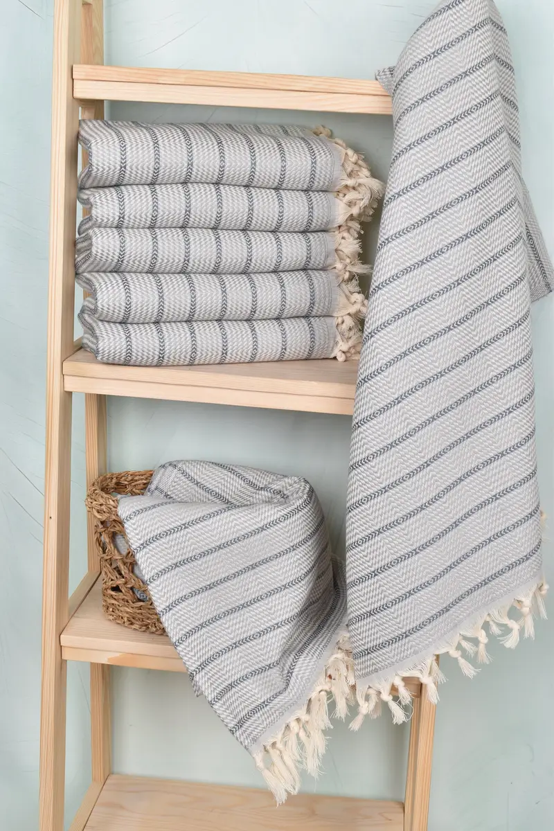 Bachelor Gifts, Wedding Favors, 70x40 Cotton Striped Towel, Cotton towel, Turkish fouta towel for outdoor use, Bridesmaid Gifts Personalized - 3