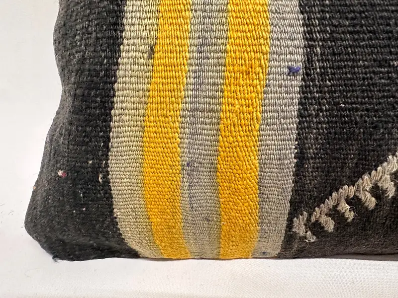 12x36 Yellow Pillow Cover, Kilim Rug Cushion Cover, Throw Kilim Pillow, Kilim Pillow, Art Deco Pillow Case, Cushion, Ethnical Kilim Rug Pillow - 4