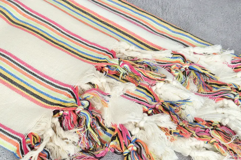 70x38 Cotton Striped Towel, Handwoven Turkish Towel, Best Friend Christmas Gift, Quick-Dry Beach Towel, Best Friend Gift, Turkish Towel USA - 6