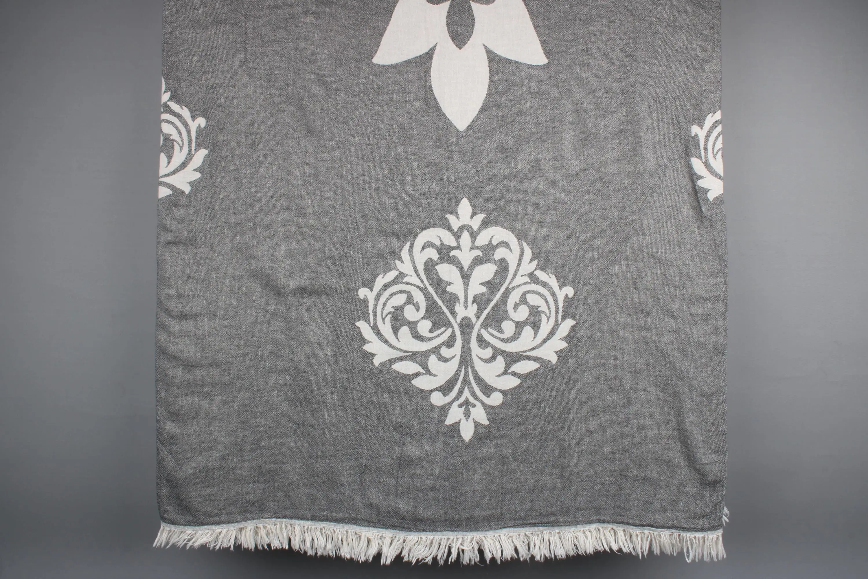 Baroque Blanket Cotton Recycled Organic Beige Geometric, 105x113 - 1