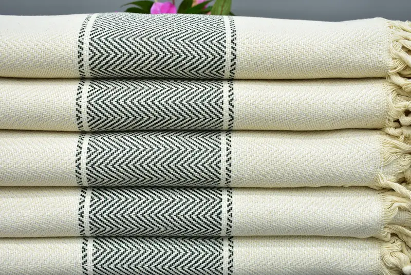 Luxury towel, 70x36 Cotton Herringbone Towel, Gift For The Home Decor, Wedding Towel, Large Turkish Towel, Bachelorette Party Gifts, Christmas Gift - 1
