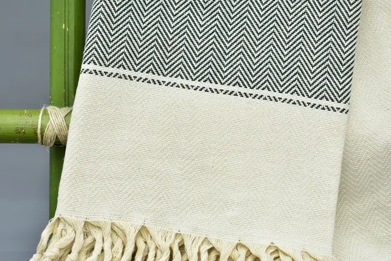 Luxury towel, 70x36 Cotton Herringbone Towel, Gift For The Home Decor, Wedding Towel, Large Turkish Towel, Bachelorette Party Gifts, Christmas Gift - 3