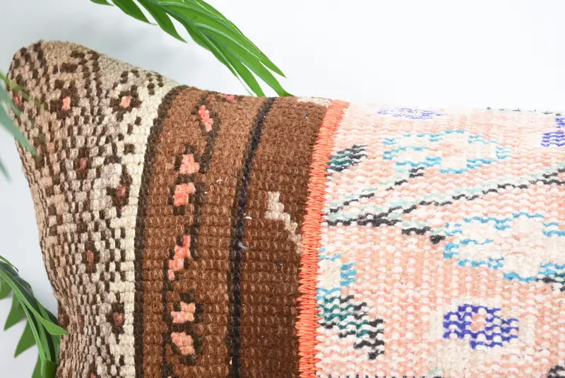 Turkish Kilim Pillow, Toss Pillow Sham, Handmade Throw Pillow, Turkish Pillow, Home Decor Pillow, Pillow Cover, 16x36 Blue Pillow Cover - 2