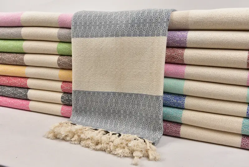 Bride Gift, Sand-resistant towel, Large Turkish Towel, Personalized Gift, Wedding Towel, Organic Cotton Towel, 68x36 Cotton Diamond Towel - 2