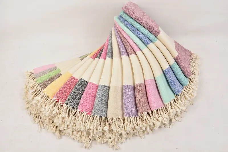 Bride Gift, Sand-resistant towel, Large Turkish Towel, Personalized Gift, Wedding Towel, Organic Cotton Towel, 68x36 Cotton Diamond Towel - 4