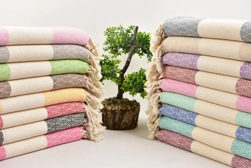 Bride Gift, Sand-resistant towel, Large Turkish Towel, Personalized Gift, Wedding Towel, Organic Cotton Towel, 68x36 Cotton Diamond Towel - 3
