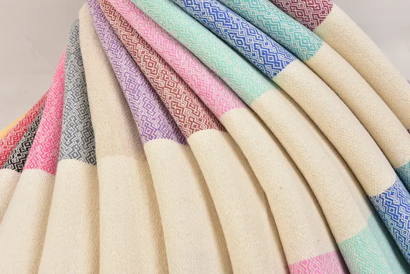 Bride Gift, Sand-resistant towel, Large Turkish Towel, Personalized Gift, Wedding Towel, Organic Cotton Towel, 68x36 Cotton Diamond Towel - 5