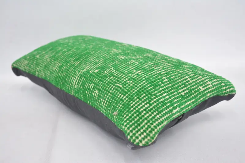 Chair Pillow Case, Cushion Cover, Pillow for Couch, 8x16 Green Pillow Sham, Luxury Pillow Sham, Handmade Kilim Cushion, Vintage Kilim Throw Pillow - 6