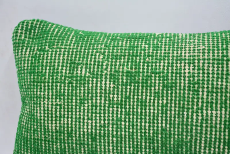 Chair Pillow Case, Cushion Cover, Pillow for Couch, 8x16 Green Pillow Sham, Luxury Pillow Sham, Handmade Kilim Cushion, Vintage Kilim Throw Pillow - 2