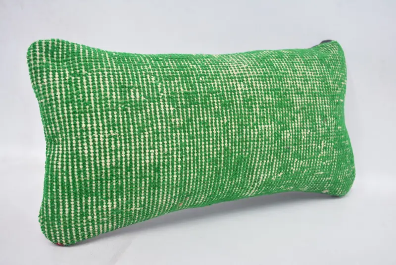 Chair Pillow Case, Cushion Cover, Pillow for Couch, 8x16 Green Pillow Sham, Luxury Pillow Sham, Handmade Kilim Cushion, Vintage Kilim Throw Pillow - 3