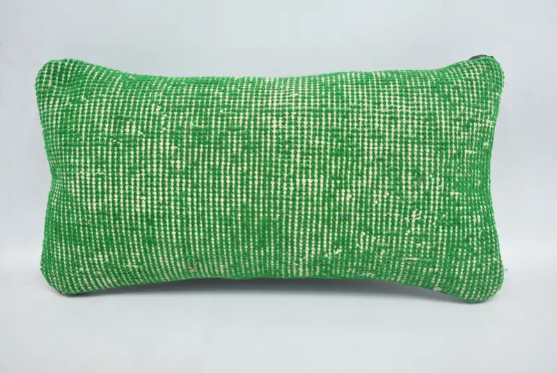 Chair Pillow Case, Cushion Cover, Pillow for Couch, 8x16 Green Pillow Sham, Luxury Pillow Sham, Handmade Kilim Cushion, Vintage Kilim Throw Pillow - 1