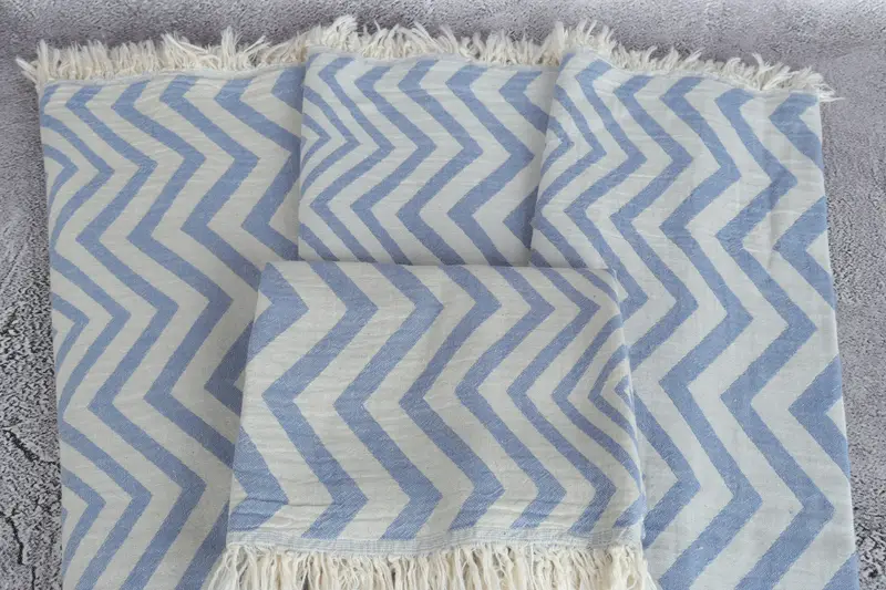 40x24 Cotton Zigzag Design Towel, Monogram Hand Towel, Beach Theme Bachelorette Party, Kitchen Towel, Christmas Hand Towel, Small Bath Towels - 5