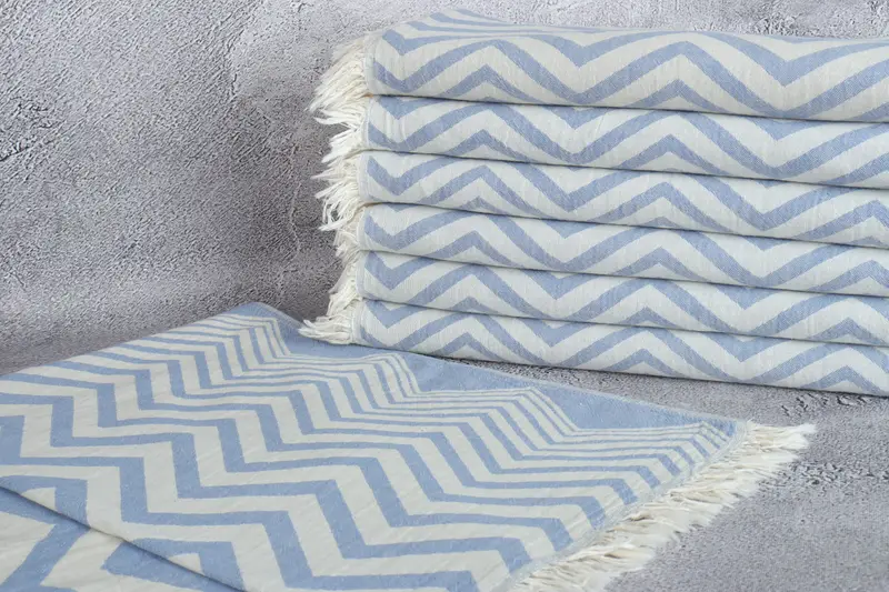 40x24 Cotton Zigzag Design Towel, Monogram Hand Towel, Beach Theme Bachelorette Party, Kitchen Towel, Christmas Hand Towel, Small Bath Towels - 3