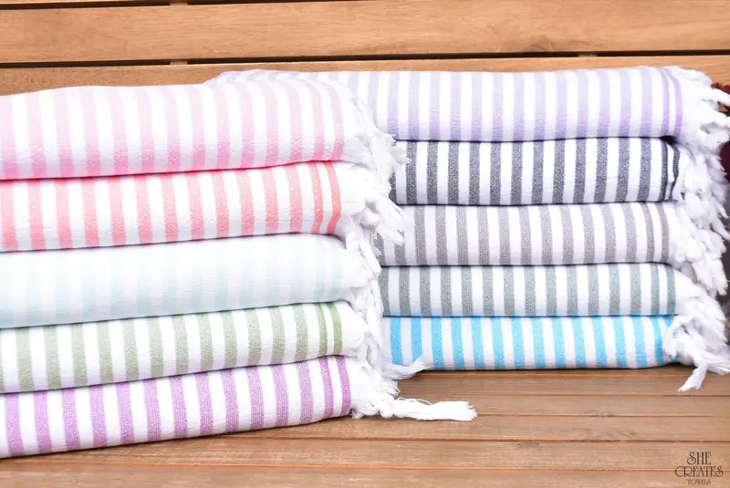 Turkish Towel Beach, 70x36 Cotton Terry Striped Towel, Christmas Gift, Quick-dry towel, Monogram Beach Towel, Best Friend Wedding Gift, Pool Towels - 1