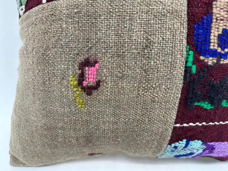 Pattern Throw Pillow Case, Throw Kilim Pillow, Car Cushion Cover, Handmade Kilim Cushion, Turkish Pillow, 18x18 Green Cushion, Cushion - 2
