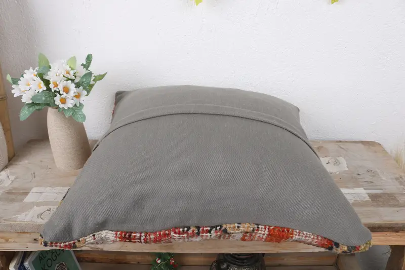 16x16 Green Cushion, Kilim Pillow Cover, Kilim Cushion Sham, Cushion Case, Home Decor Pillow, Farmhouse Cushion Cover, Decorative Throw Cushion Case - 7
