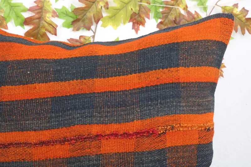 Handmade Throw Cushion Cover, Home Decor Pillow, Pillow for Sofa, Vintage Kilim Pillow, Traditional Pillow Case, Pillow Case, 24x24 Orange Pillow - 5