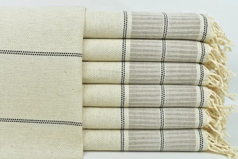 Toalla a rayas de lino 40x20, toalla de regalo de dama de honor, toalla de gimnasia, toalla de mano personalizada, regalos personalizados, regalo de boda, toalla de baño turco de monograma - 1
