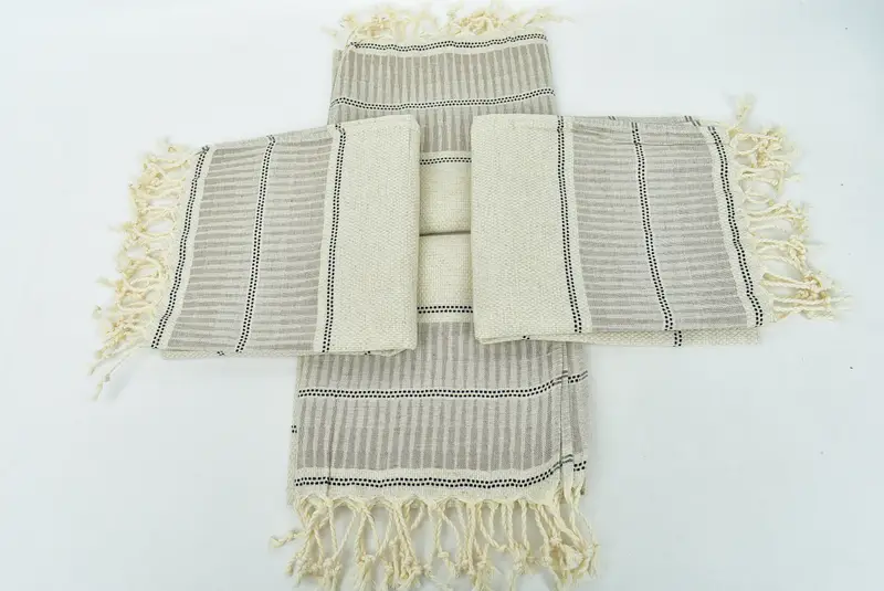Toalla a rayas de lino 40x20, toalla de regalo de dama de honor, toalla de gimnasia, toalla de mano personalizada, regalos personalizados, regalo de boda, toalla de baño turco de monograma - 6