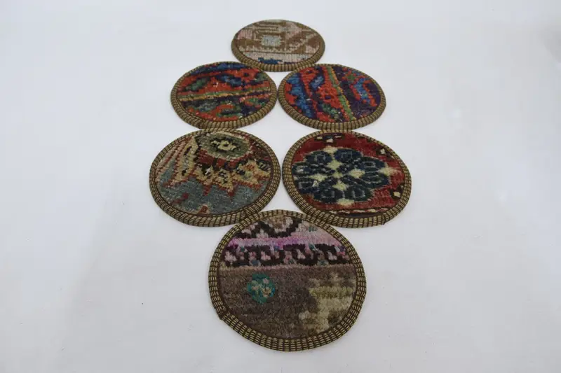 Red and Beige Coasters, Unique Design and Durable Coasters