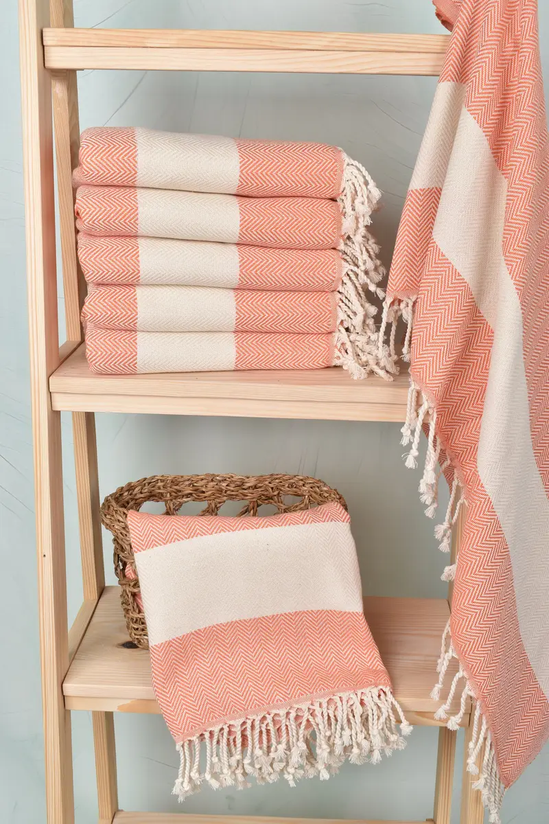 Oversized lightweight Turkish bath towel USA, Hammam towel, Personalized Turkish Towel, Bride Gift, 70x40 Cotton Herringbone Towel, Bridesmaid Gifts - 3