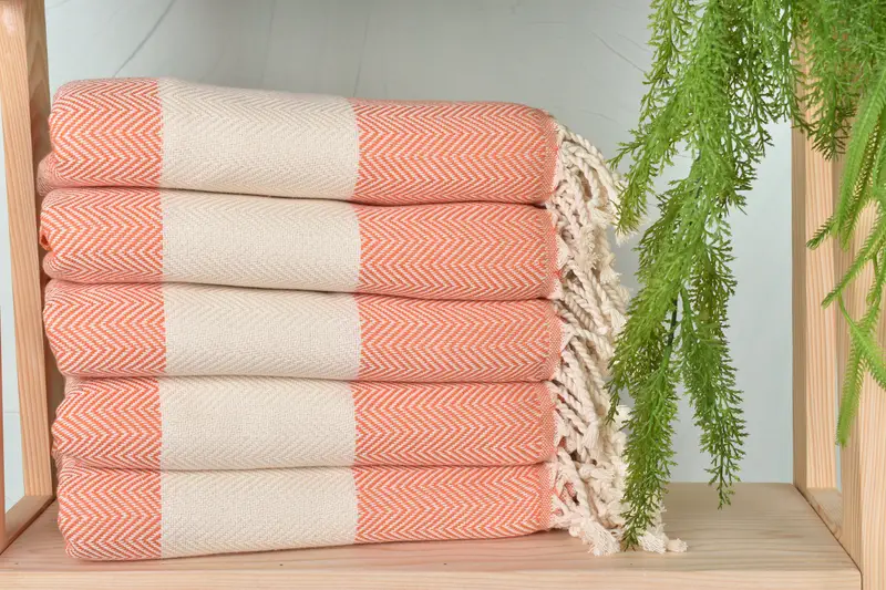 Oversized lightweight Turkish bath towel USA, Hammam towel, Personalized Turkish Towel, Bride Gift, 70x40 Cotton Herringbone Towel, Bridesmaid Gifts - 2