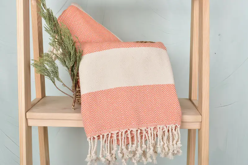 Oversized lightweight Turkish bath towel USA, Hammam towel, Personalized Turkish Towel, Bride Gift, 70x40 Cotton Herringbone Towel, Bridesmaid Gifts - 4