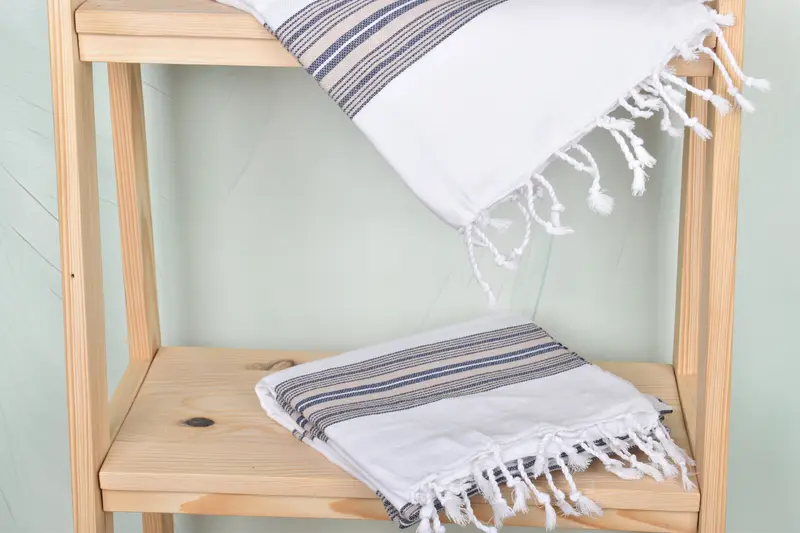Organic Beach Towel, Fouta towel, Bachelor Gift, Wedding Towel, Wedding Gift, Travel Towel, Turkish beach towel, 70x40 Cotton Striped Towel - 5