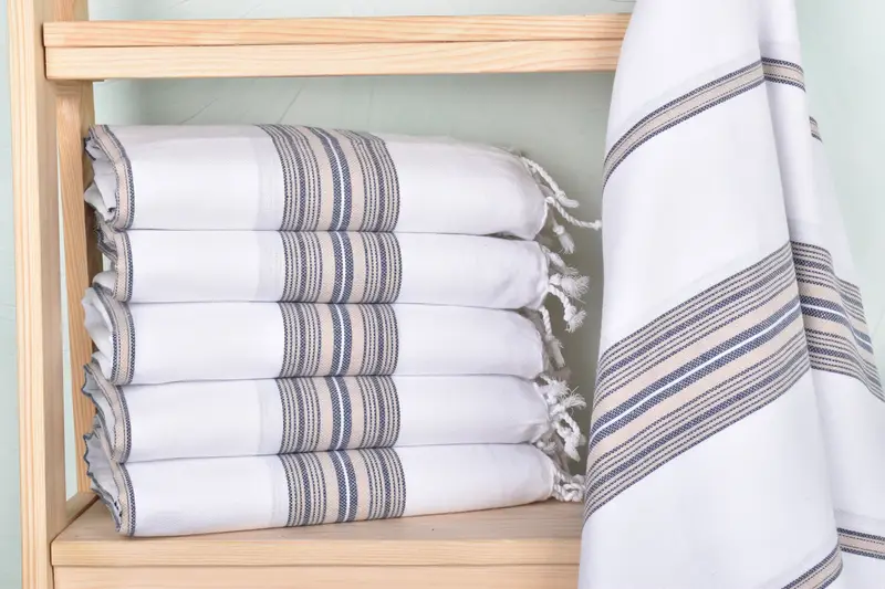 Organic Beach Towel, Fouta towel, Bachelor Gift, Wedding Towel, Wedding Gift, Travel Towel, Turkish beach towel, 70x40 Cotton Striped Towel - 2