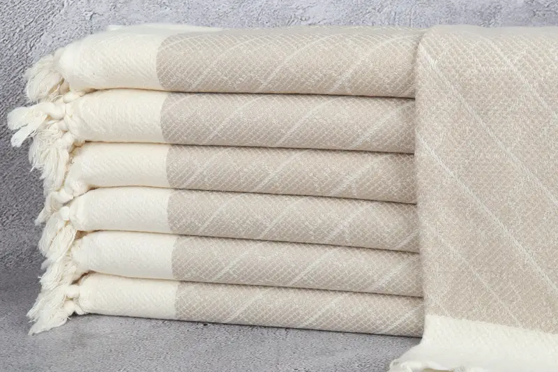 Badezimmer-Gesichtshandtuch, personalisiertes Handtuch, hellbeige, geometrisch, 45,7 x 91,4 cm