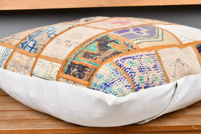 Vintage Kilim Throw Pillow, Cushion Cover, 24x24 Beige Cushion Case, Home Decor Pillow, One Of A Kind Pillow Case, Gift Pillow, Seat Cushion - 3