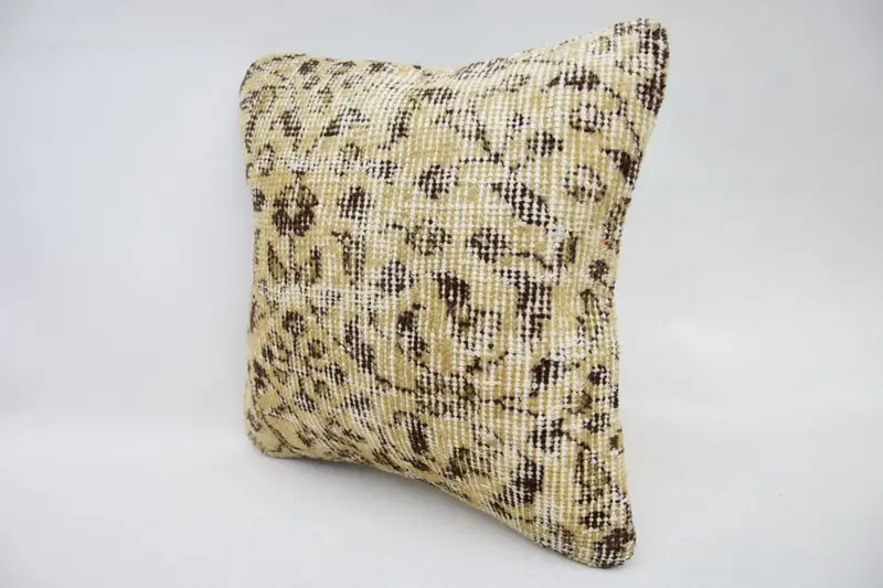 Seat Pillow Case, Pillow Cover, Kilim Pillow Cover, Kilim Pillow, Nomadic Cushion Cover, Vintage Kilim Throw Pillow, 12x12 Brown Pillow Cover - 3
