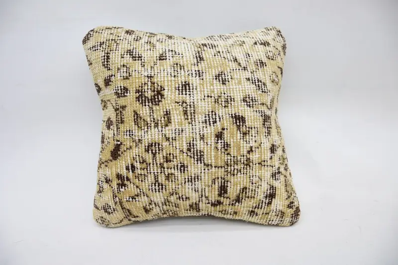 Seat Pillow Case, Pillow Cover, Kilim Pillow Cover, Kilim Pillow, Nomadic Cushion Cover, Vintage Kilim Throw Pillow, 12x12 Brown Pillow Cover - 1